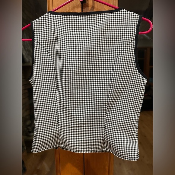 Vintage Black and White Checkered Women's Tank Top - Picture 2 of 4